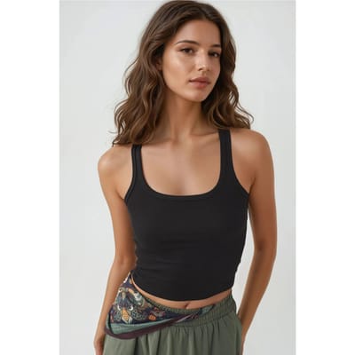 Aansluitende U-hals Gebreide Tanktop