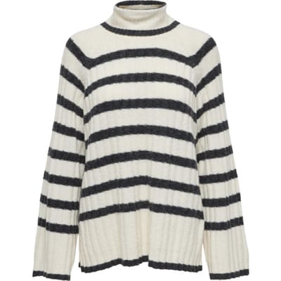 JDY JDYMILEY L/S LONG STRIPE PULLOV KNT NOOS Dames Trui - Birch W. Dgm Stripes