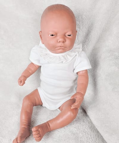 Babidu Romper Ronde Roezel Kraag | 1118 | Wit | Korte Mouw | 1 maand | maat 56