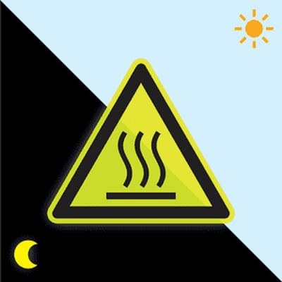 Extra lichtgevende warm oppervlak sticker - W017 100 mm