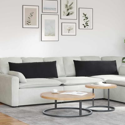 vidaXL - Zitkussens - 2 - pcs - Zwart - 120 - x - 40 - cm - Corduroy - stof