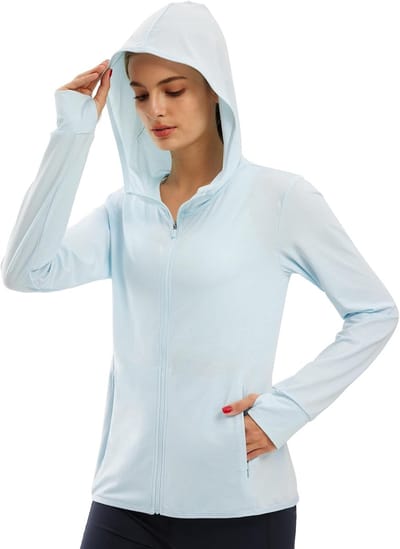UV Shirt Dames UPF 50+ Sonnenschutz Hoodie Sportshirt Bovenstuk Zomer Functioneel Shirt Outdoor Loopjack Wandelen