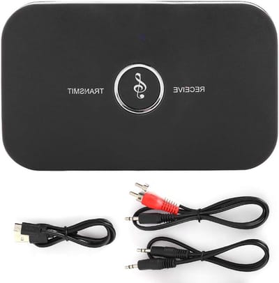 Audio Zender Ontvanger - Draadloze Adapter - Muziek Streamen - 2-in-1 Functionaliteit - Mini Compact - Geel
