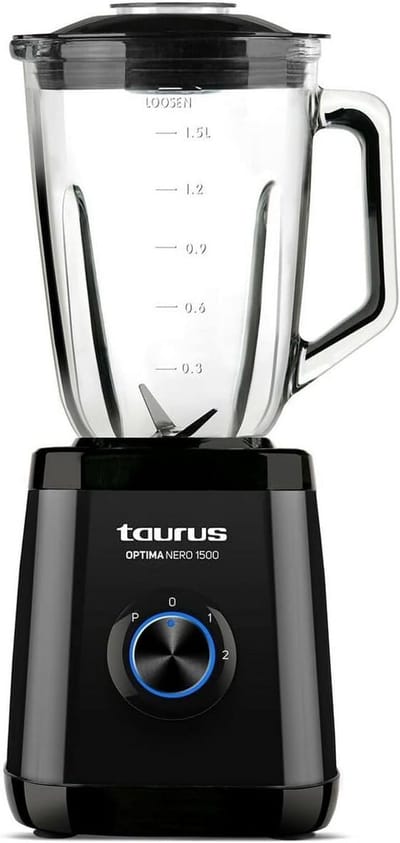 Krachtige Glasmixer Blender met 1500W en 1.5L Inhoud - Zwart