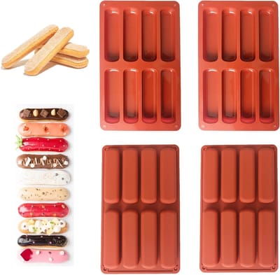 Set van 4 Siliconen Mallen voor Energiebars, Mueslirepen, Chocolade en Brood, Ideaal voor Bakken en IJsblokjes maken