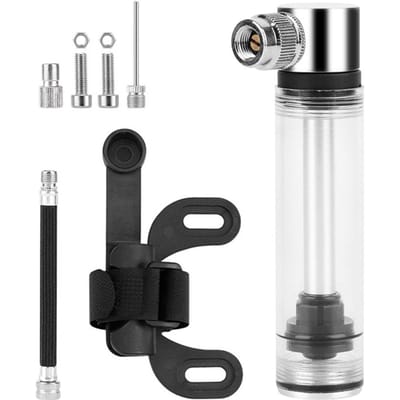 Mini pompe à pneu de vélo, gonfleur de pneu de vélo Portable avec support pour vélo de route de montagne argenté