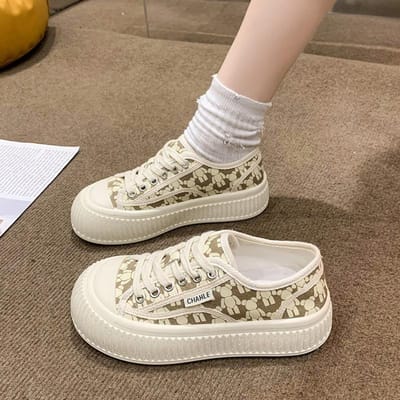 Canvas Schoenen Dames Lente Nieuw Koreaanse Stijl Casual All-match Sports Biscuit Schoenen 40 beige