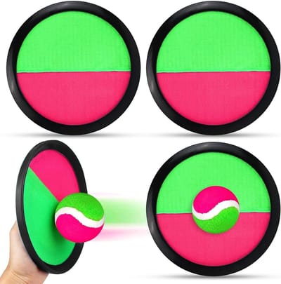 Toss Catch Ball - Vangspel Plakspel - Buitenspellen Gezin - Ultra-hechtende Klittenband - 18 cm - Meerkleurig