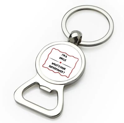 Akyol - i'm a uncle what's your superpower? flesopener - Oom - super oom - verjaardag - cadeautje voor oom - oom artikelen - kado - geschenk - 9 bij 3 cm