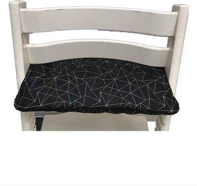Gecoat zitkussen voor de Tripp Trapp kinderstoel van Stokke - grafisch zwart