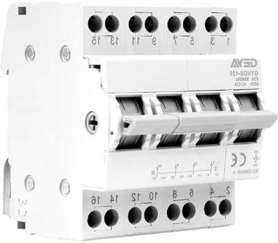 Dual Power Transfer Switch 4P 63A - Handmatige Overschakelaar voor 400V AC met 35mm Din Rail Bevestiging, Veiligheid en Betrouwbaarheid in Stroombeheer