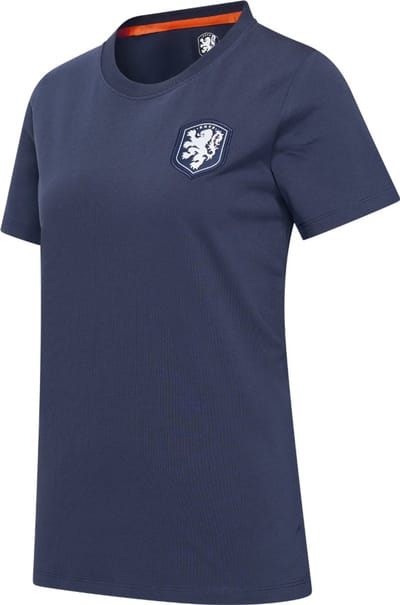 Nederlands Elftal Logo T-Shirt Vrouwen - Maat M - Navy - Donkerblauw - KNVB - Fankleding - Officiële Merchandise - Voetbal - Shirt