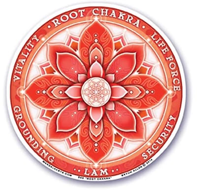 Raamsticker 1e Chakra (muladhara) - 10,5 cm