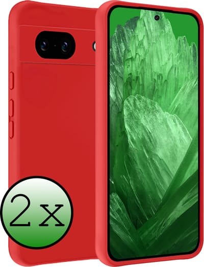 Hoesje 2 Stuks - Geschikt voor Google Pixel 8a - Sterk & Shockproof - Case Siliconen - Back Cover - Telefoon Hoes - Rood