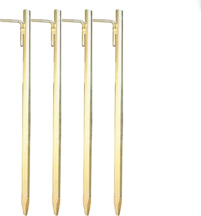 Grondpennen 4 stuks - 800 Gram - Stormharing - Tentharing - Rotspen - Grondanker -Spijkerharing - Goud - Ø16 X 500MM - Koolstofstaal