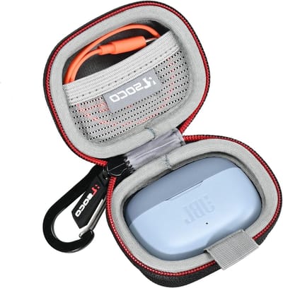 Case Cover voor JBL Wave Beam 2, Wave Beam en Tune Beam 2 - Bescherming, Compact Ontwerp en Carabiner voor Draadloze In-Ear Oordopjes