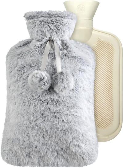 Warmwaterkruik met Zachte Pluche Hoes van 2 Liter voor Nek, Rug en Taille - Perfect Cadeau voor Verjaardag, Kerst en Moeder- of Vaderdag