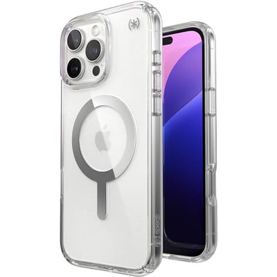 Speck hoesje geschikt voor Apple iPhone 16 Pro Max - Slank - Kristalhelder - Valbescherming gecertificeerd tot 4 meter - Microban Antibacterieel - Presidio Perfect Clear lijn - Transparant