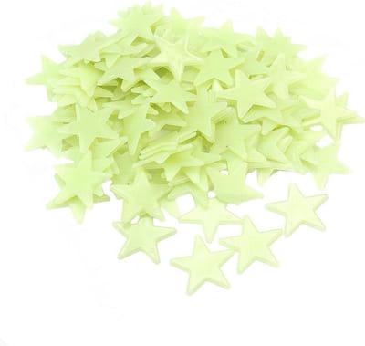 KELERINO. Glow In The Dark Sterren Inclusief stickervel - Geel