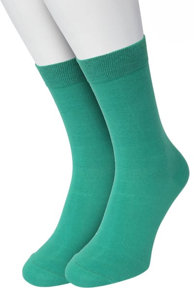 Bonnie Doon Basic Sokken Dames Groen maat 36/42 - 2 paar - Basis Katoenen Sok - Gladde Naden - Brede Boord - Uitstekend Draagcomfort - Perfecte Pasvorm - 2-pack - Multipack - Effen - Tropical Green - OL834222.381