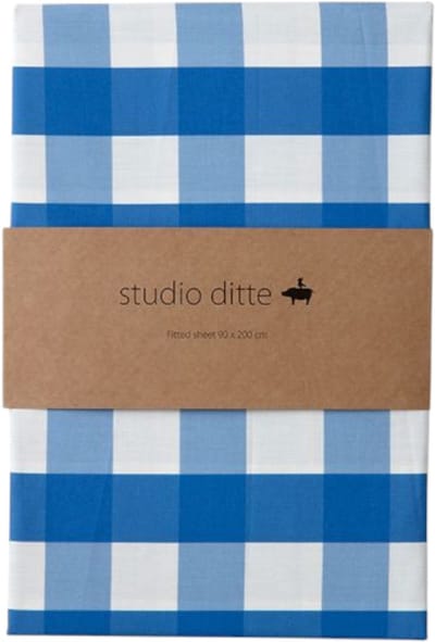 Studio Ditte Ruit Hoeslaken - 90 x 200 cm - Kobaltblauw