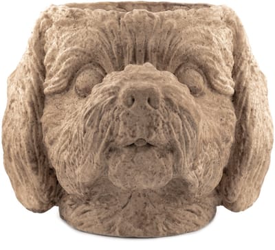 HomeBound by KY | Aardewerk bloempot hond beige L | bloempot | pot