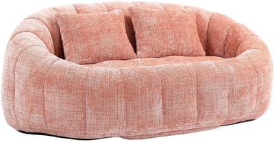 Emvae Loveseat - 1,5 Zits bank - Loungebank - Woonkamer - Roze - Zacht fluweel - Chenille - 150 x 95 x 63 cm