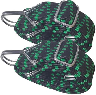 Set van 2 spanrubber met haken 100 cm - Ideaal voor outdoor, tuin, camping en bagagebeveiliging