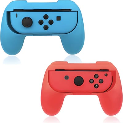 Heuts Goods - Joy Con Controller Grip geschikt voor Nintendo Switch - Joy Con Controller Grip - Nintendo Switch accessoire geschikt voor Nintendo Switch - Set van 2 - Rood/Blauw
