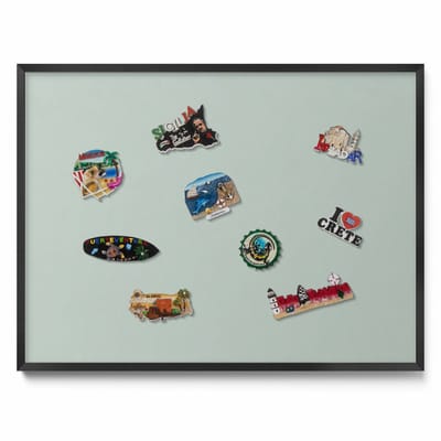 Tulup Magneetbord met Zwarte Frame - Lichtgroen Magneetbord in Effen Kleuren - 80 cm x 60 cm - Celadon kleur - Magneetbord met Effen Frame - Magnetisch Bord Decoratief - Magneetbord Multifunctioneel
