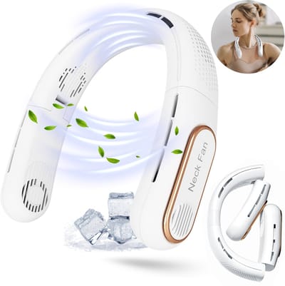 Nek Ventilator – Nekventilator met Koeling – Oplaadbare Bladloze Neck Fan – Handventilator & Gezichtsventilator – USB-C – 6000mAh – 3 Snelheden
