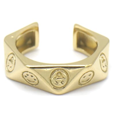 Ring Smileys - RVS - One Size - Goudkleurig