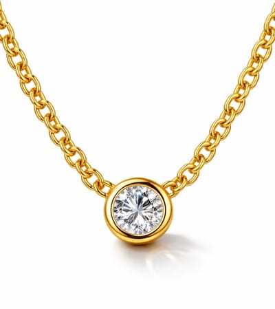 Lundholm Luxe Ketting Dames Goudkleurig Waterproof – Premium Stainless Steel Jewellery – Goud Verguld –Met Zirkonia Hanger – 45 cm – Scandinavisch Design My Anah Serie – Cadeau voor Vrouw