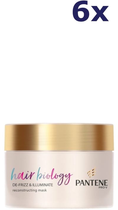 6x Pantene Hair biology - masker - 160ml - de-frizz & illuminate