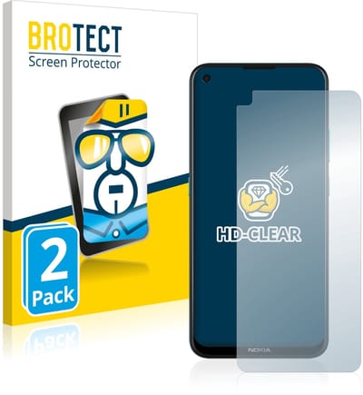 BROTECT - Screenprotector voor Nokia 5.4 - Folie Beschermfolie transparant 2 Stuks