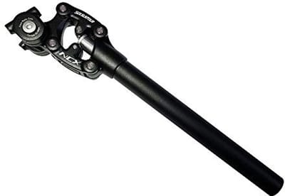 Verende Zadelpen - Fietszadel Ondersteuning - Comfortabel Fietsen - Verstelbare Veer - 31.6mm 350mm - Zwart