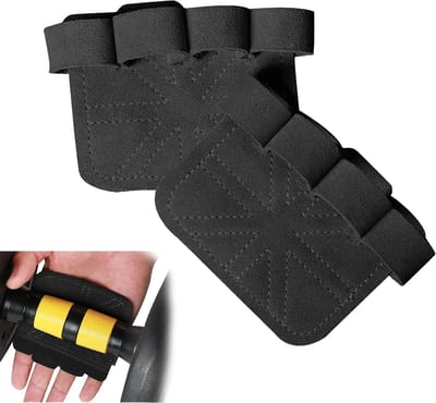 Dailygoods - 1 paar lifting grips voor vrouwen en mannen, gevoerde handgrepen voor spieropbouw, fitnessstudio, hefbanden voor vrouwen en mannen, zwart