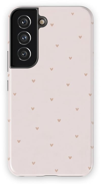 Tough Hoesje met Hartjes Samsung Galaxy S22 | Little Love Tough Case Geschikt voor Mag | Hartjes Print Backcover Samsung Galaxy S22 Sanded Hearts