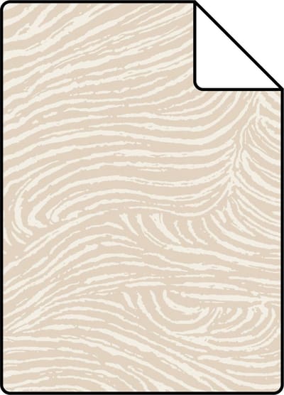 Proefstaal ESTAhome behang 3d golvende lijnen lichtbeige - 26.5 x 21 cm - 139660-S