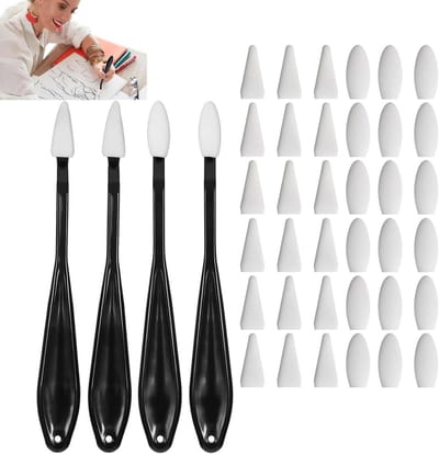 Mengstokjes Tekenset - Kunstbenodigdheden - Artistiek Schaduwwerk - Vervangbare Tips - 4 Stuks - Naturel