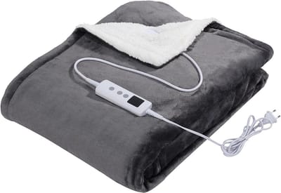 Verwarmde Deken - Elektrische Deken - Comfort Verhogend - 10 Temperatuur Niveaus - 130 x 180 cm - Donkergrijs