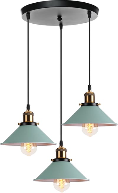 Hanglamp Modern Kroonluchter Industriële 3 Licht Plafondlamp voor Keuken Slaapkamer Woonkamer Groen