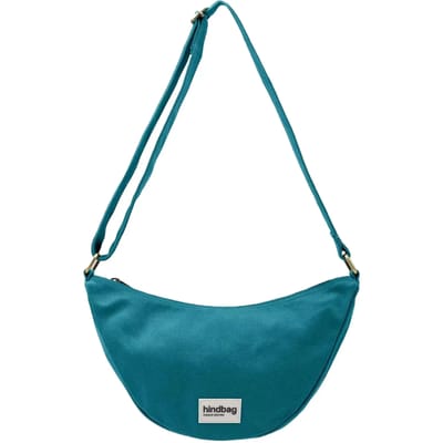 Hindbag heuptas Andrea pauwblauw - biologisch GOTS katoen - crossbody tas