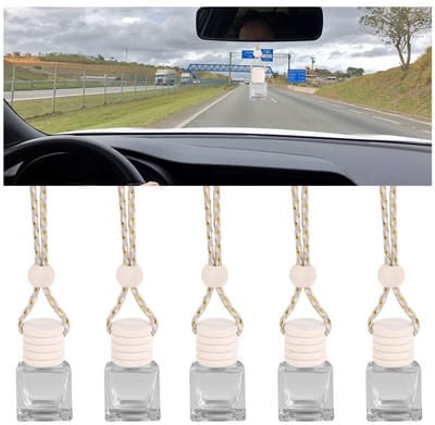 Allecto - Lege parfumfles - Luchtverfrisser - Vierkant - Geurverspreider - Aromatherapie - Geschikt voor auto en kantoor - Transparant
