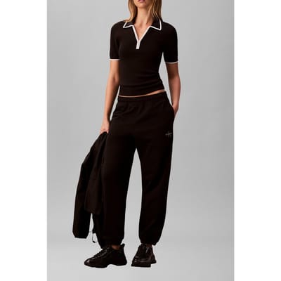Calvin Klein Monologo Foil French Sweatpants Black Taglia: XS | Pantaloni da tuta Outlet | Donna | Nero