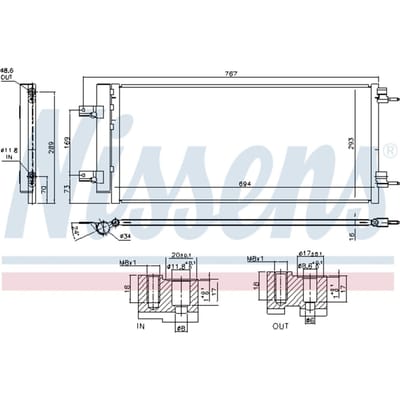 Condensator, airconditioning NISSENS 940734