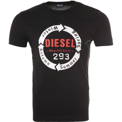 Diesel T-Diego C1 T-shirt met grafisch logo voor heren, zwart