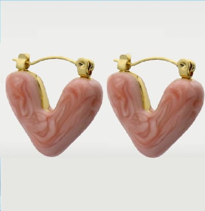 oorbellen met hart - Roze – valentijn – cadeau