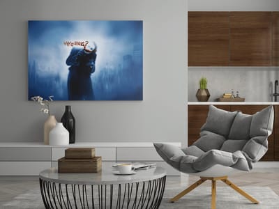 Canvas Schilderij - The Joker - Why So Serious - Joker - Wanddecoratie - 60x40x2 cm