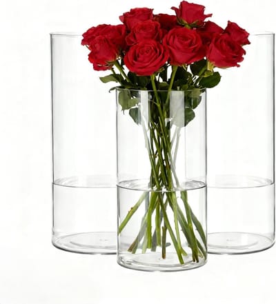 Moderne Transparante Acrylaat Vaas - Schokbestendige Lichte Bloemenvaas voor Woonkamer, Slaapkamer, Kantoor en Badkamer - Decoratieve Vaas in Diverse Maten 10x30cm, 12x40cm en 15x40cm